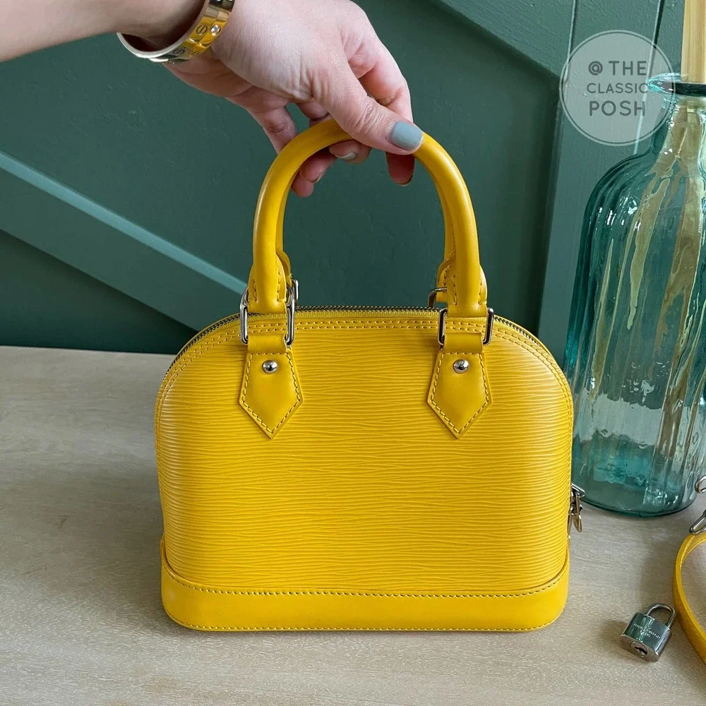 ❌SOLD❌Louis Vuitton BB Alma EPI Citron Yellow Leather Crossbody Bag - Picture 3 of 15